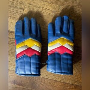 Vintage Sansport Colorful Chevron Blue Gloves size Large